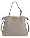 Tiffany & Fred Paris Structured Leather Top-handle Satchel In Gray