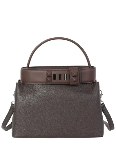 Tiffany & Fred Paris Structured Leather Top Handle Satchel In Brown