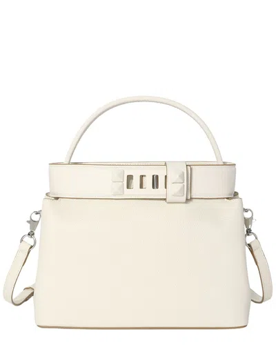 Tiffany & Fred Paris Structured Leather Top Handle Satchel In White