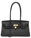 Tiffany & Fred Paris Structured Leather Top-handle Tote In Black