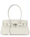 Tiffany & Fred Paris Structured Leather Top-handle Tote In White