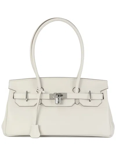 Tiffany & Fred Paris Structured Leather Top-handle Tote In White