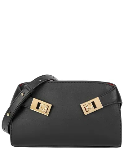 Tiffany & Fred Paris Structured Smooth Leather Crossbody In Black