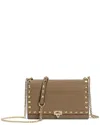Tiffany & Fred Paris Studded Fold-over Leather Clutch In Brown
