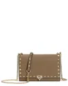 Tiffany & Fred Paris Studded Fold-over Leather Clutch In Brown