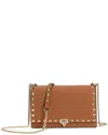 Tiffany & Fred Paris Studded Fold-over Leather Clutch In Brown