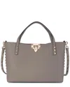 Tiffany & Fred Paris Studded Leather Tote In Grey