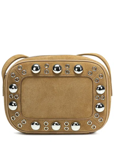 Tiffany & Fred Paris Studded Suede Crossbody In Brown