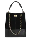 Tiffany & Fred Paris Suede & Leather Bucket Tote In Black