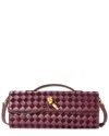 Tiffany & Fred Paris Woven Leather Clutch In Red