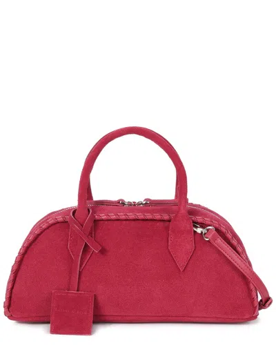 Tiffany & Fred Paris Suede & Leather Top Handle Bag In Red