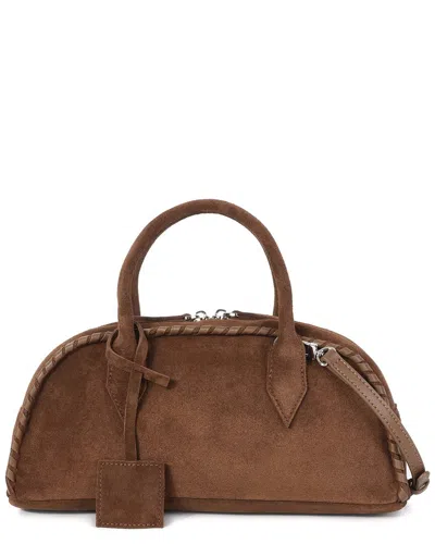 Tiffany & Fred Paris Suede & Leather Top Handle Bag In Brown