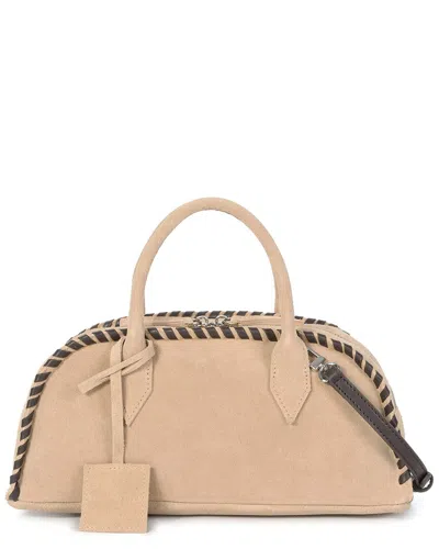 Tiffany & Fred Paris Suede & Leather Top Handle Bag In Nude