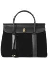 Tiffany & Fred Paris Suede & Leather Top Handle Satchel In Black