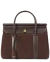 Tiffany & Fred Paris Suede & Leather Top Handle Satchel In Brown