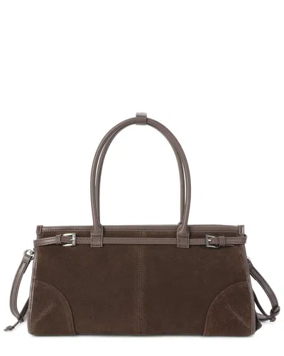 Tiffany & Fred Paris Suede & Leather Top Handle Tote In Brown