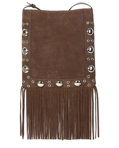 Tiffany & Fred Paris Suede Fringe Crossbody In Brown