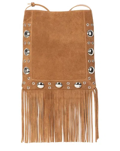 Tiffany & Fred Paris Suede Fringe Crossbody In Brown