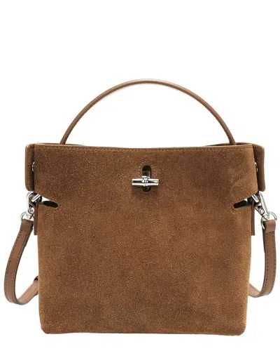 Tiffany & Fred Paris Suede Mini Top Handle Crossbody In Brown