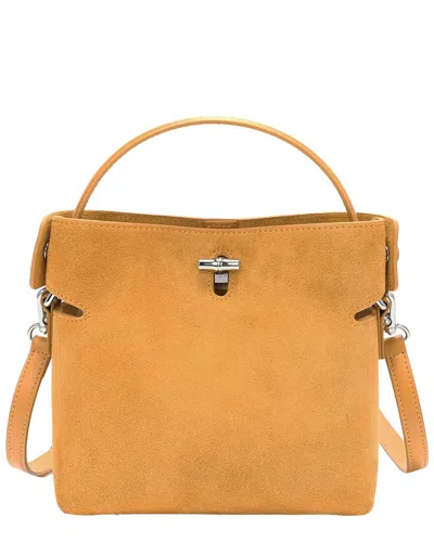 Tiffany & Fred Paris Suede Mini Top Handle Crossbody In Orange