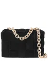 Tiffany & Fred Paris Suede Shoulder Bag In Black