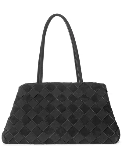 Tiffany & Fred Paris Suede Shoulder Tote In Black