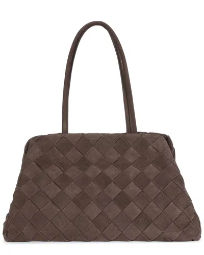 Tiffany & Fred Paris Suede Shoulder Tote In Brown