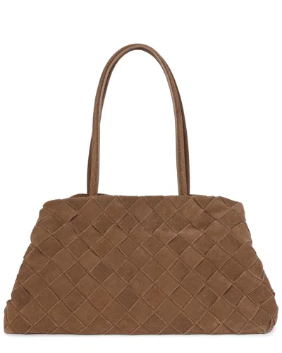 Tiffany & Fred Paris Suede Shoulder Tote In Brown
