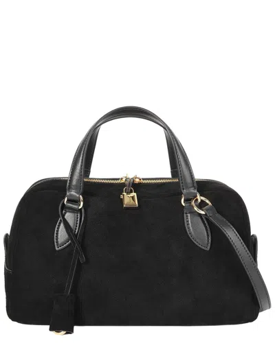 Tiffany & Fred Paris Suede Top Handle Satchel In Black