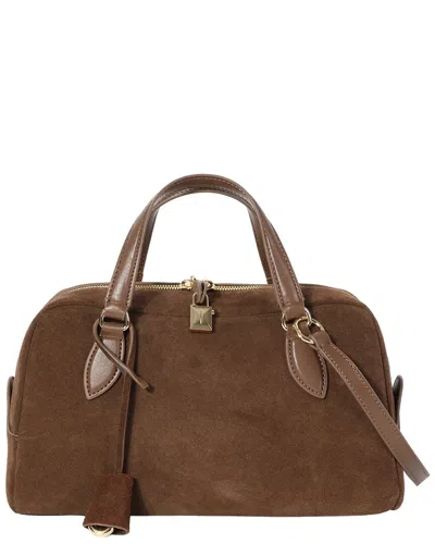 Tiffany & Fred Paris Suede Top Handle Satchel In Brown