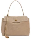 Tiffany & Fred Paris Suede Top Handle Tote In Brown