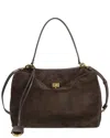 Tiffany & Fred Paris Suede Top Handle Tote In Brown