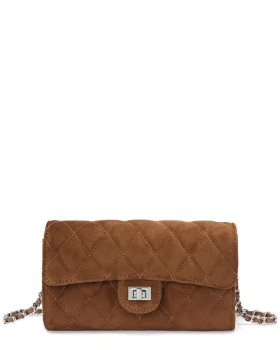 Tiffany & Fred Paris Suede Wallet Clutch In Brown