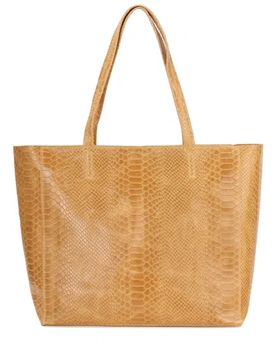 Tiffany & Fred Paris Tiffany & Fred Embossed Leather Tote In Yellow