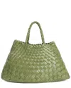 Tiffany & Fred Paris Tiffany & Fred Hand-woven Leather Tote In Green