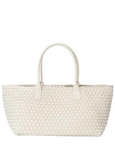 Tiffany & Fred Paris Tiffany & Fred Large Hand-woven Leather Tote Bag In White