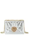 Tiffany & Fred Paris Tiffany & Fred Metallic Quilted Leather Shoulder Bag In Silver
