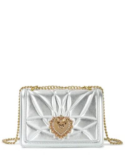 Tiffany & Fred Paris Tiffany & Fred Metallic Quilted Leather Shoulder Bag In Silver