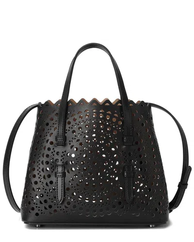 Tiffany & Fred Paris Tiffany & Fred Perforated Top-handle Leather Shoulder Bag In Black