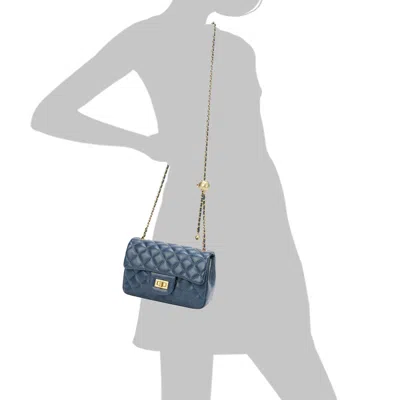 Tiffany & Fred Paris Tiffany & Fred Quilted Sheepskin Leather Crossbody Bag In Blue