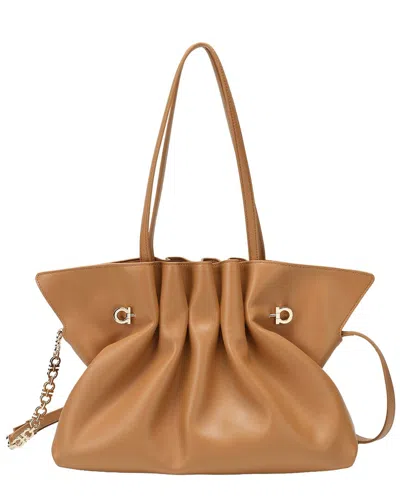 Tiffany & Fred Paris Tiffany & Fred Soft Pleated Leather Shoulder Tote In Pattern