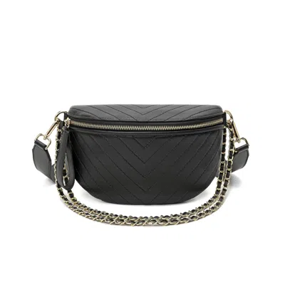 Tiffany & Fred Paris Tiffany & Fred V-shape Quilted Leather Fanny Pack In Black