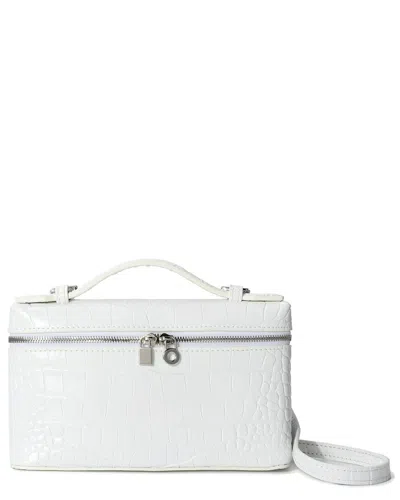 Tiffany & Fred Paris Timeless Croc-embossed Leather Crossbody In White