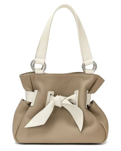 Tiffany & Fred Paris Top-grain Bow Leather Shoulder Bag In Brown
