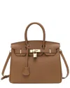 Tiffany & Fred Paris Top-grain Large Leather Satchel Shoulder Bag In Brown