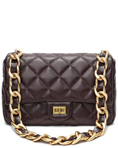 Tiffany & Fred Paris Top-grain Leather Foldover Shoulder Bag