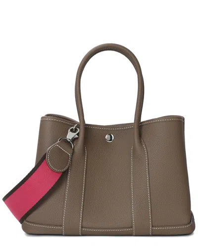 Tiffany & Fred Paris Top-grain Leather Satchel In Brown