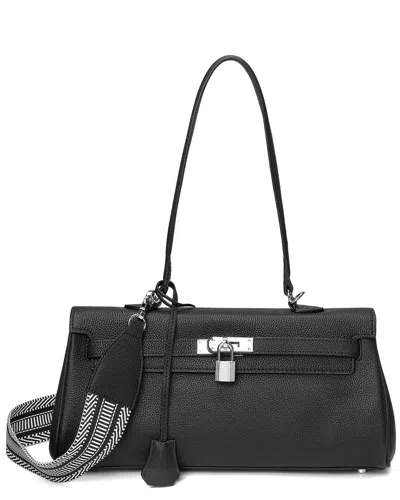 Tiffany & Fred Paris Top-grain Leather Shoulder Bag In Black