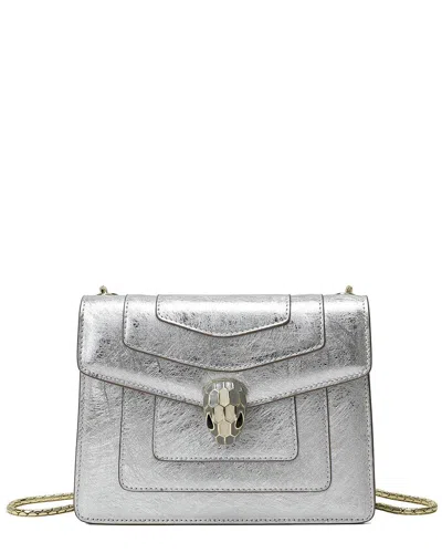 Tiffany & Fred Paris Top-grain Saffiano Leather Crossbody In Silver