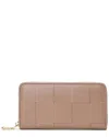 Tiffany & Fred Paris Top-grain Woven Leather Wallet In Neutral